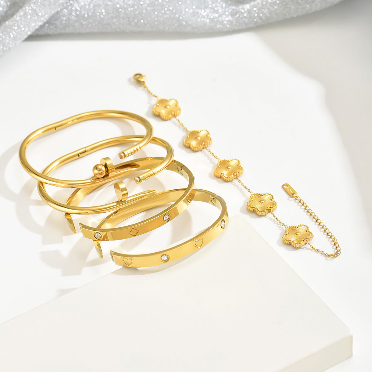 Fashion Stainless Steel Gold and Silver Bangles