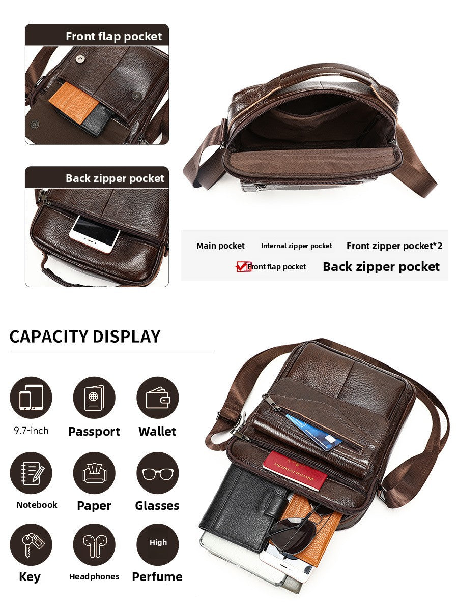 Men's Genuine Leather Shoulder Bag
