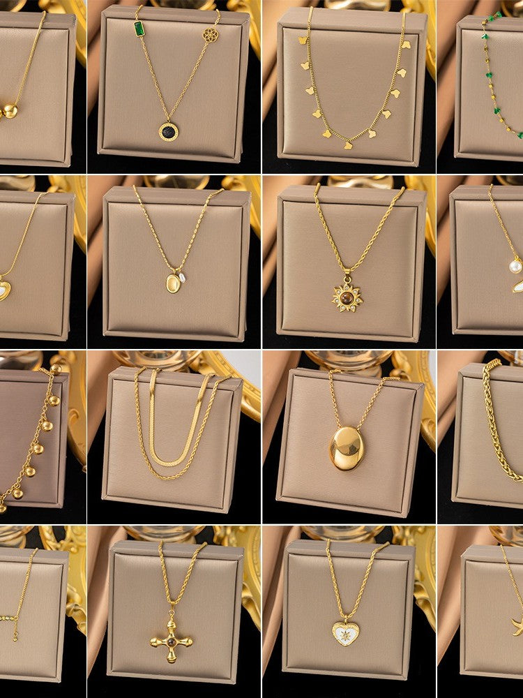 Fashion Titanium Steel Clavicle Necklace