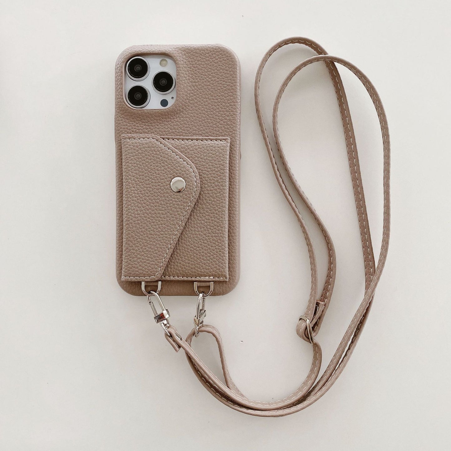 Litchi - grain Card - holder Phone Case