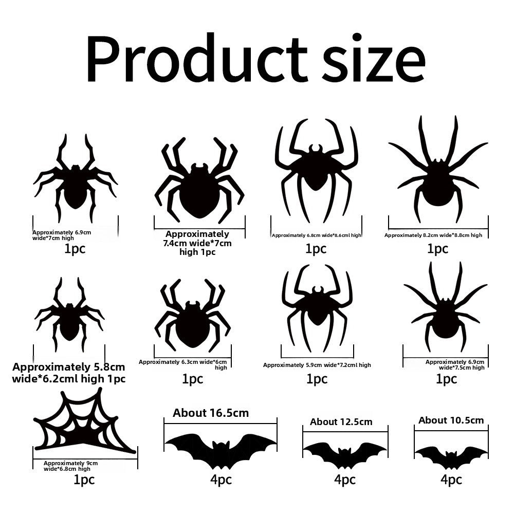 Halloween 3D Spider Bat LED Flashing Wall Stickers Decoration