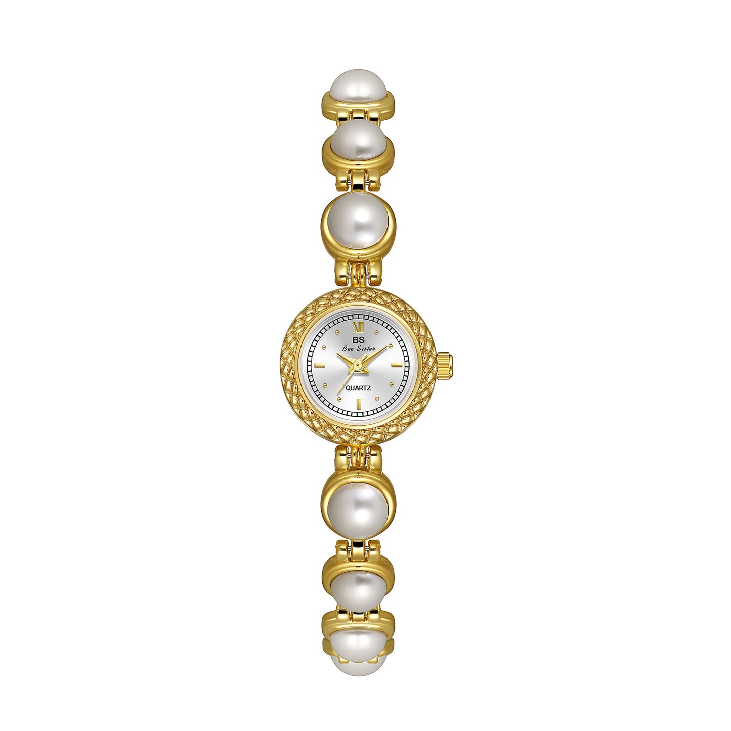 A light luxury pearl bracelet watch for elegant women