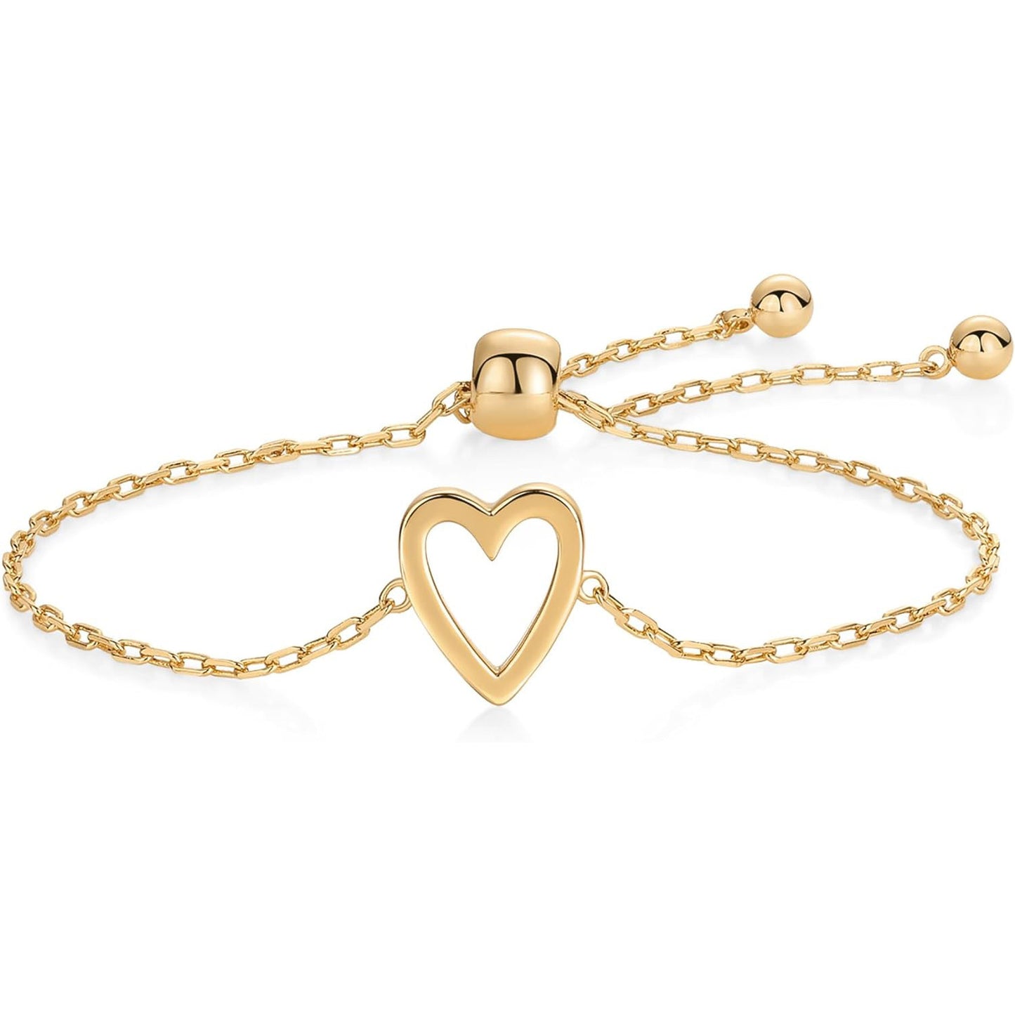 Adjustable Heart-shaped Hollow Stainless Steel Bracelet