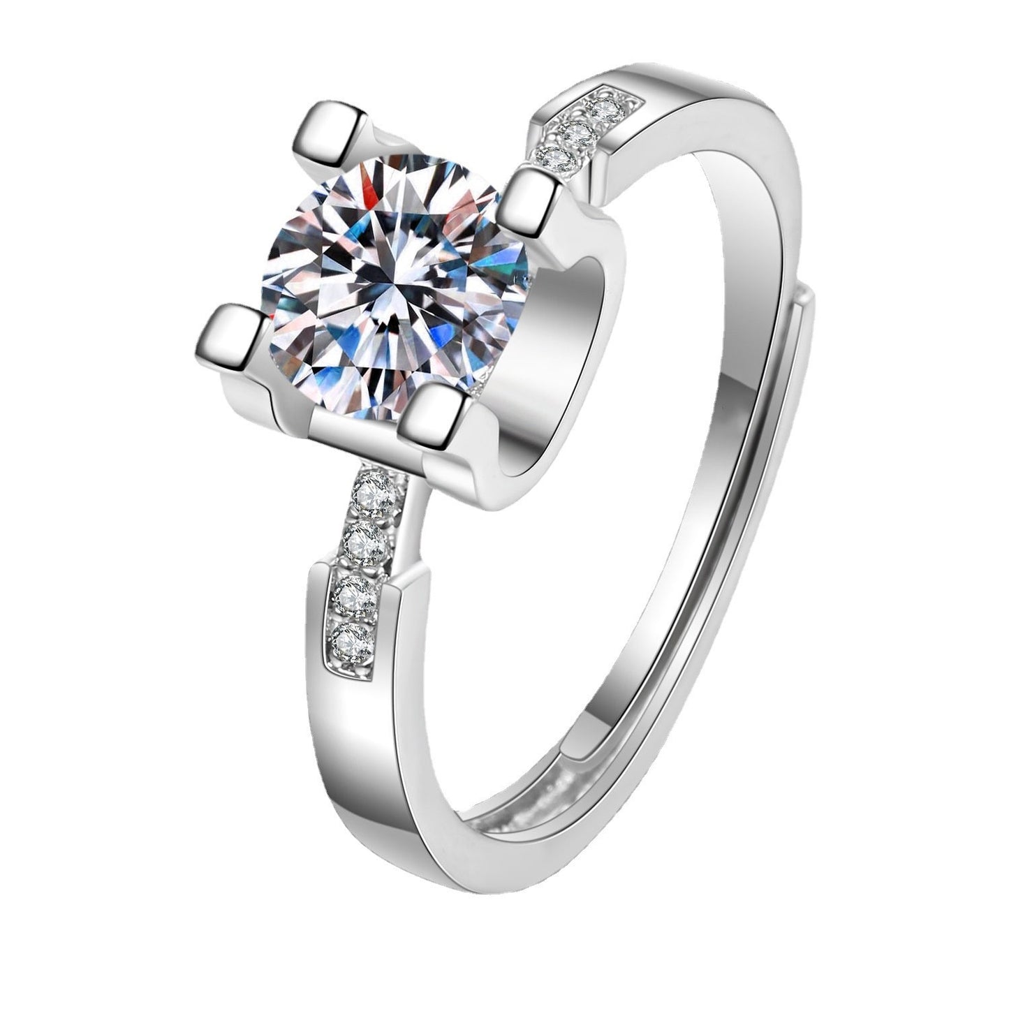 Morganite simple six-prong wedding ring