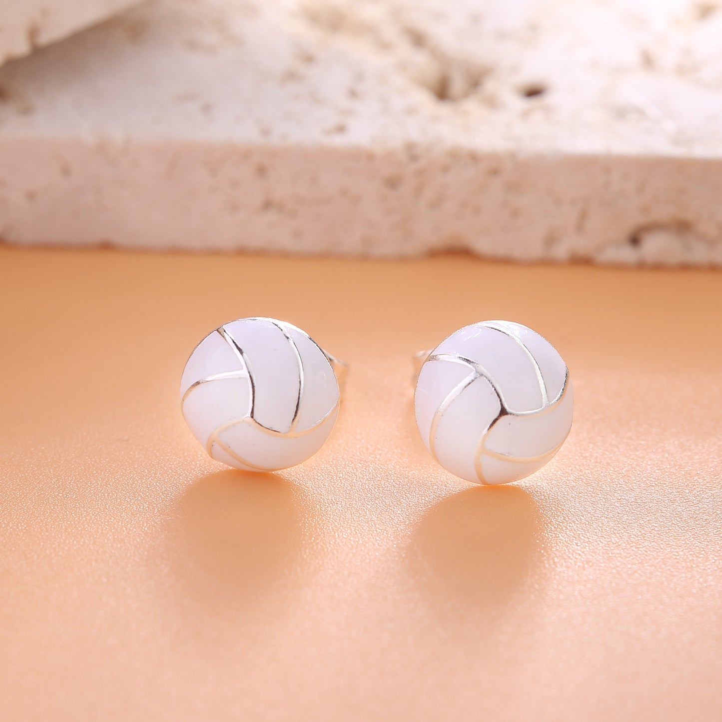 New Amazon Wholesale Sterling Silver Earrings Basketball Earrings Sports Earrings Football Copper Earrings Volleyball Baseball Earrings