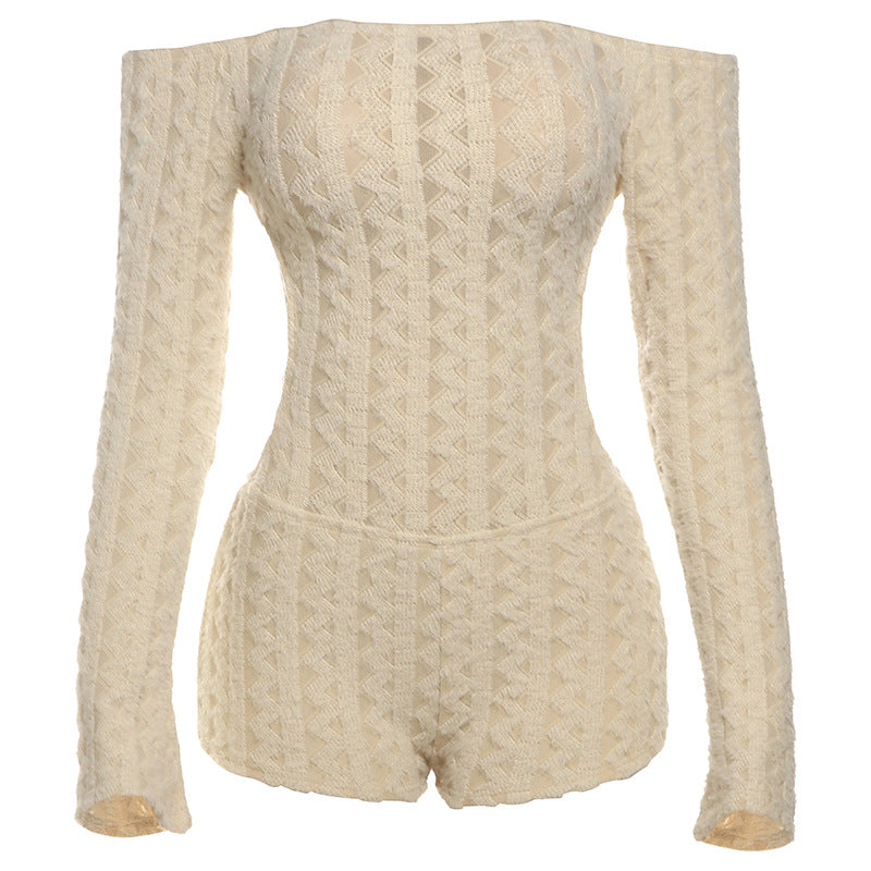 Long Sleeve High Waist Slim Fit Jumpsuit