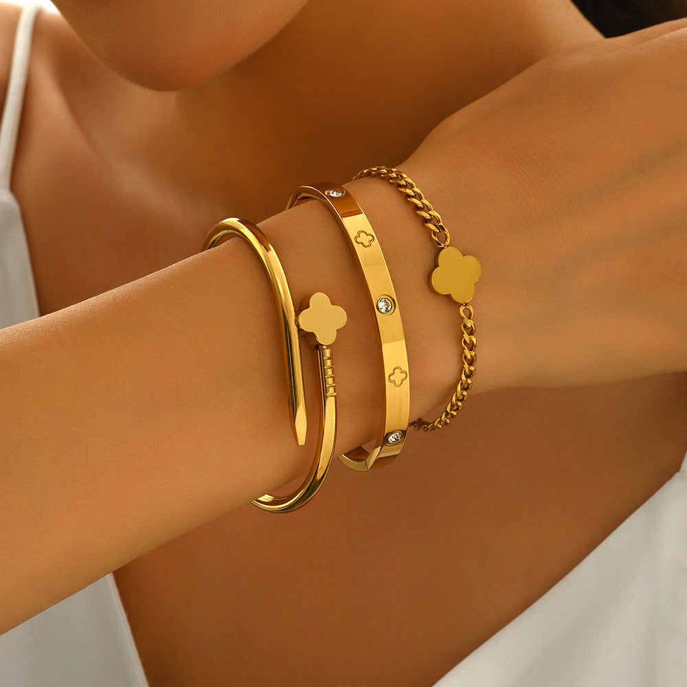 Fashion Stainless Steel Gold and Silver Bangles