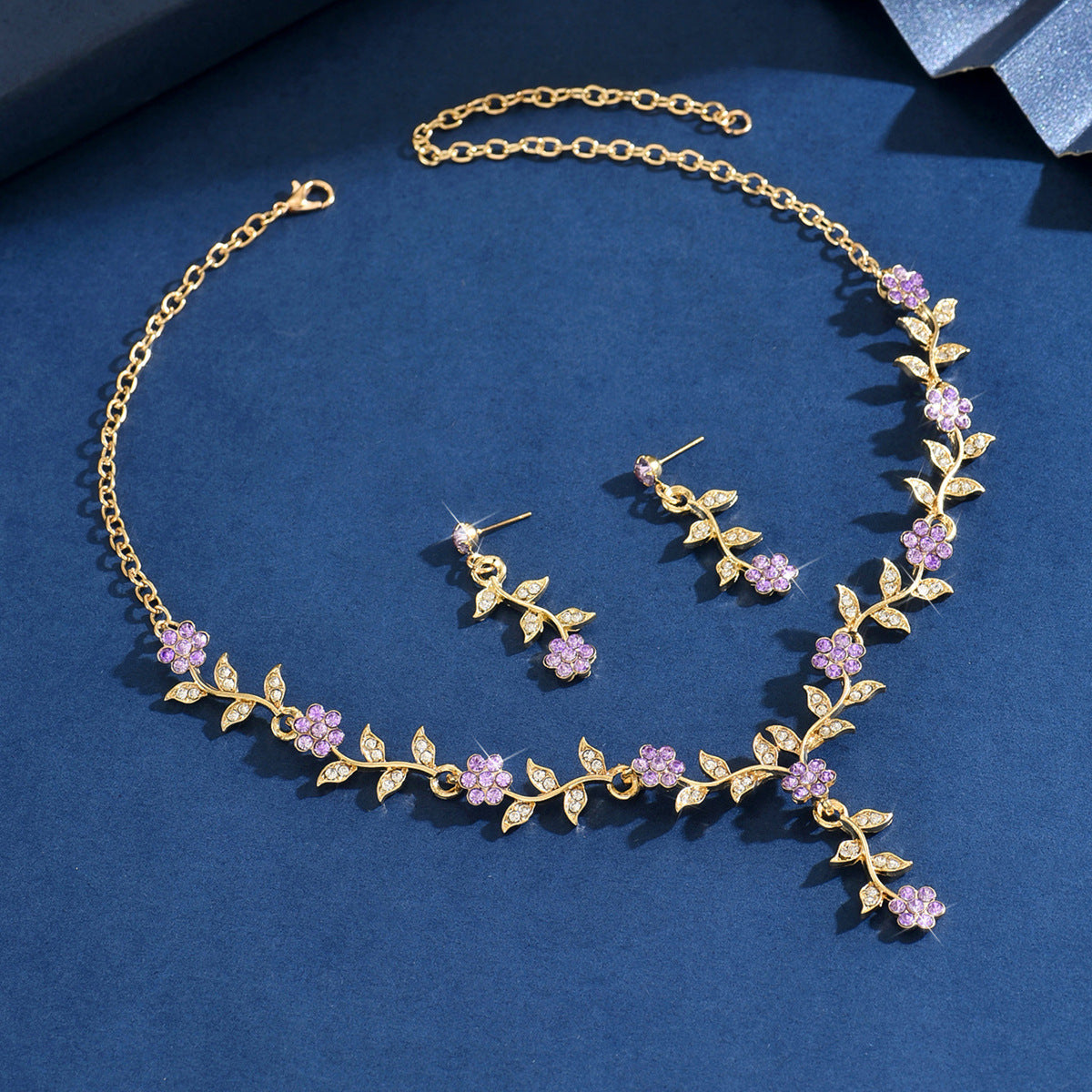 Alloy Rhinestone Wedding Necklace Earrings