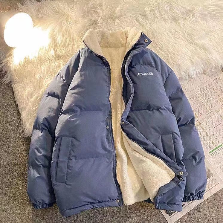 Men's Winter Lamb Fleece Stand Collar Thickened Coat