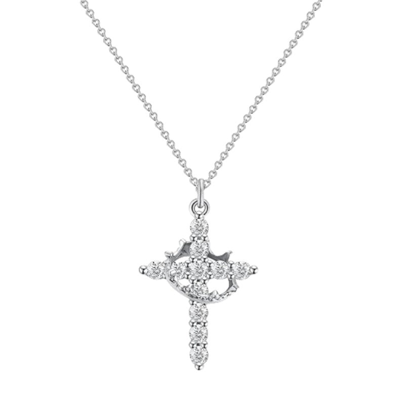 Crown Cross Pendant Necklace