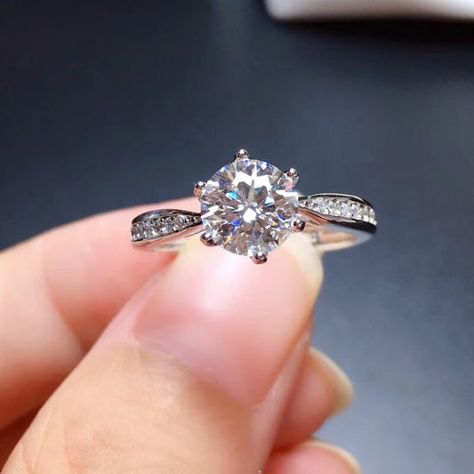 Moissanite Silver Ring