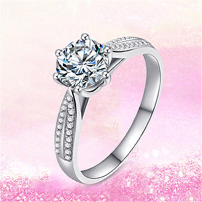 Morganite simple six-prong wedding ring