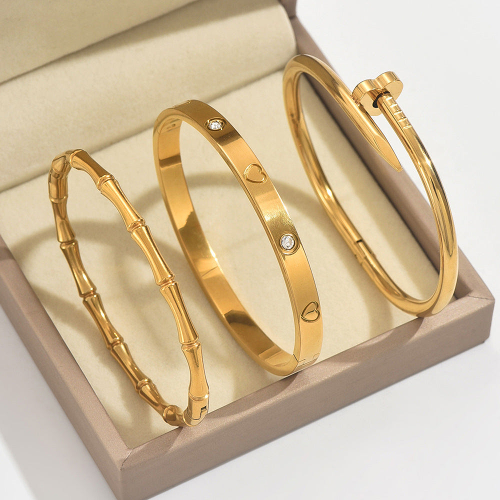 Fashion Stainless Steel Gold and Silver Bangles