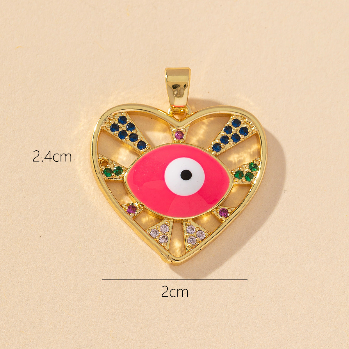 Devil's Eye Copper Pendant for DIY Jewelry