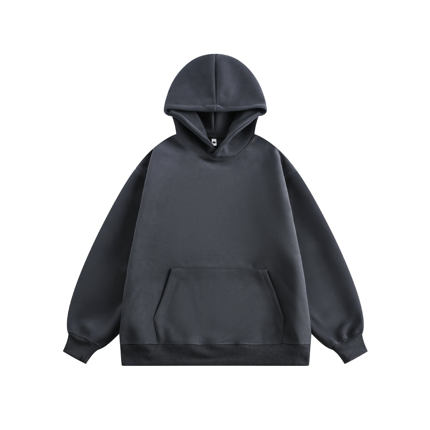 Solid-color hooded sweatshirt