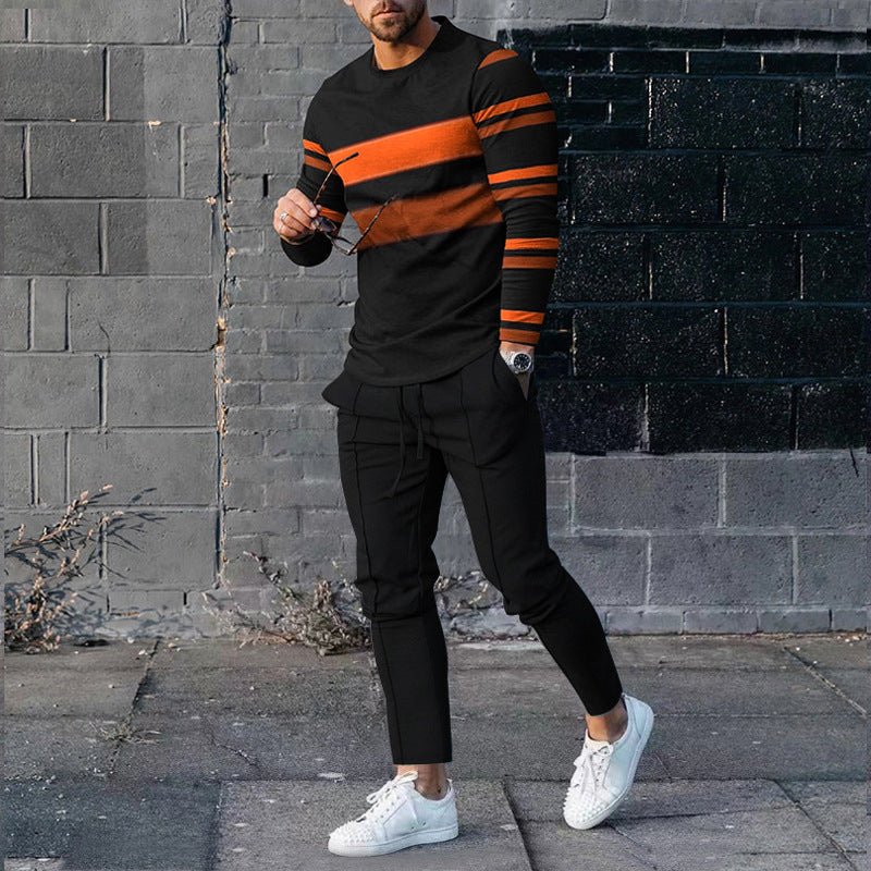 Men's Casual 3D Printed Sweater and Sweatpants Set