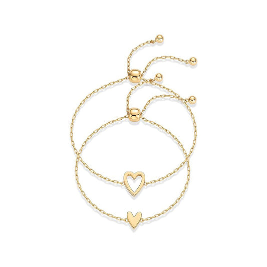 Adjustable Heart-shaped Hollow Stainless Steel Bracelet