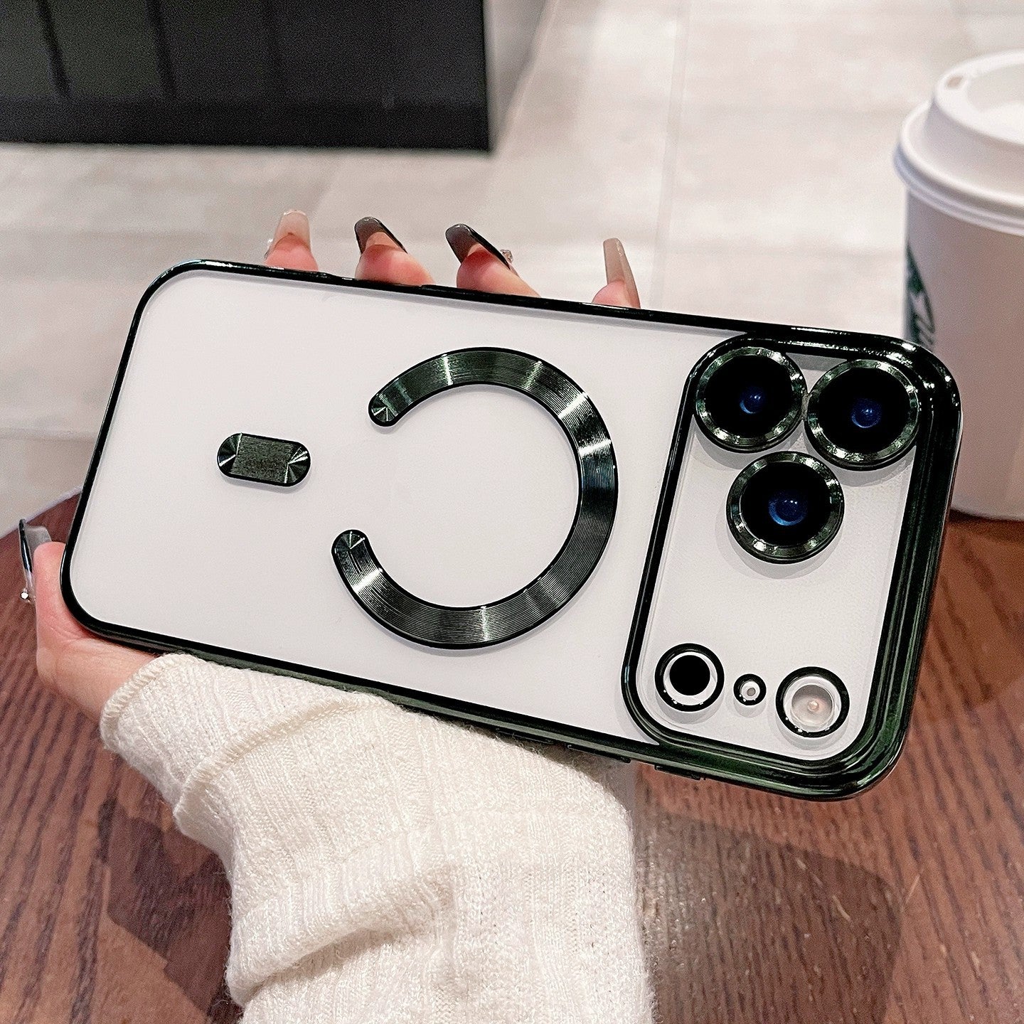 Electroplated transparent phone case