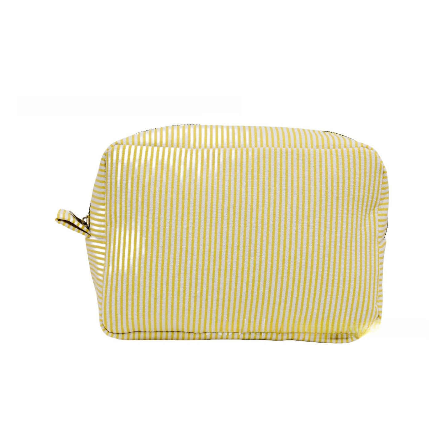 Personalized Embroidered Seersucker Cosmetic Bag