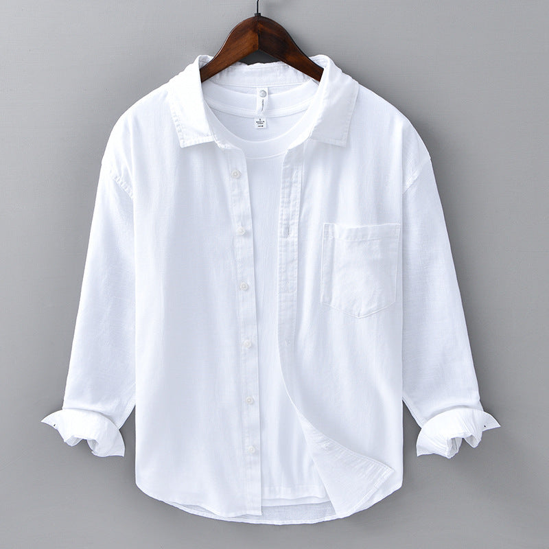 Men's Linen Long Sleeve Casual Shirt