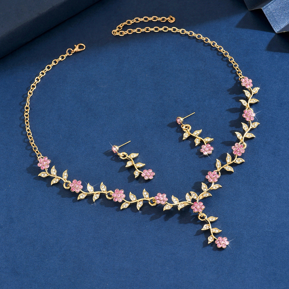 Alloy Rhinestone Wedding Necklace Earrings