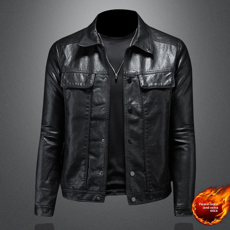 Men's Slim PU Leather Jacket