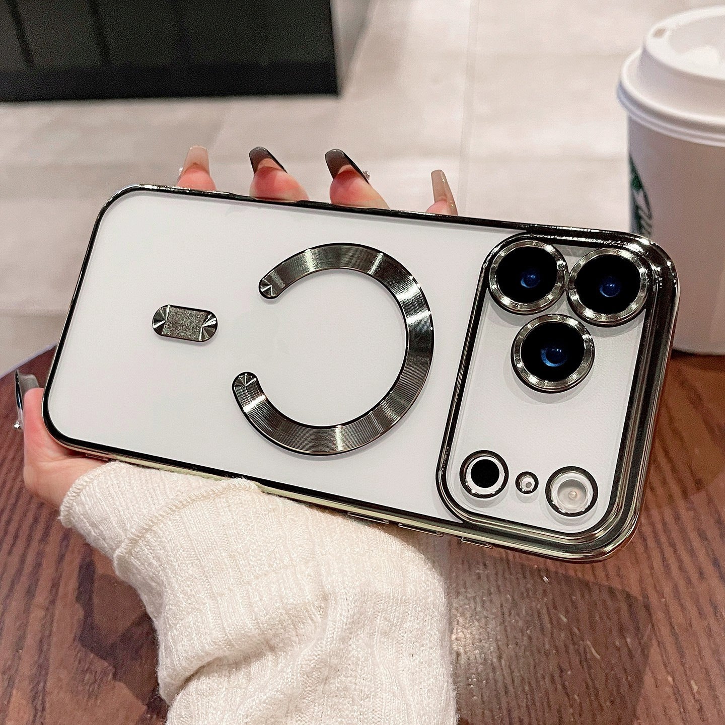 Electroplated transparent phone case