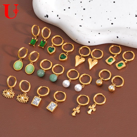 Circle-shaped multi-style earrings