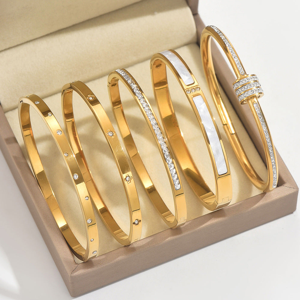 Fashion Stainless Steel Gold and Silver Bangles