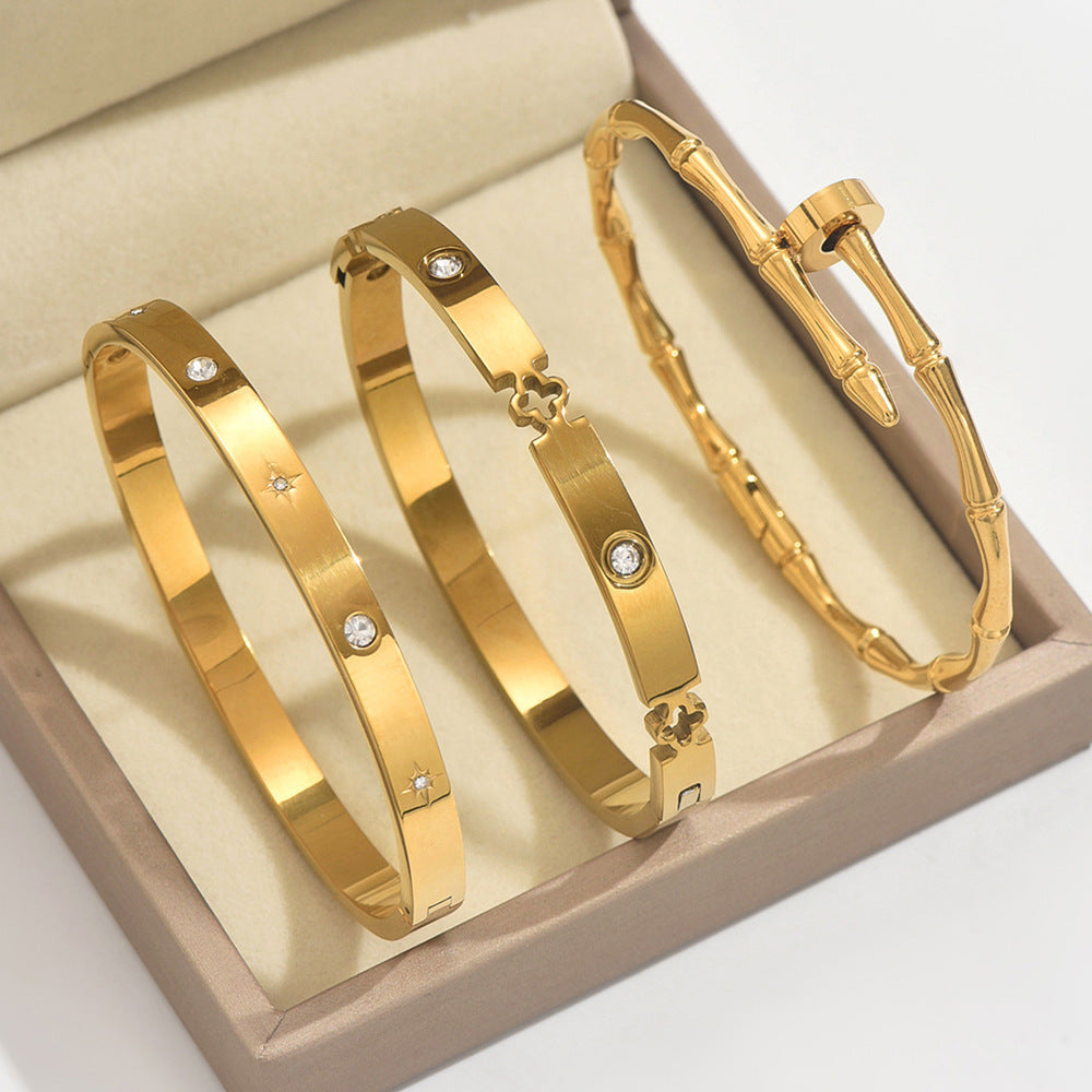 Fashion Stainless Steel Gold and Silver Bangles