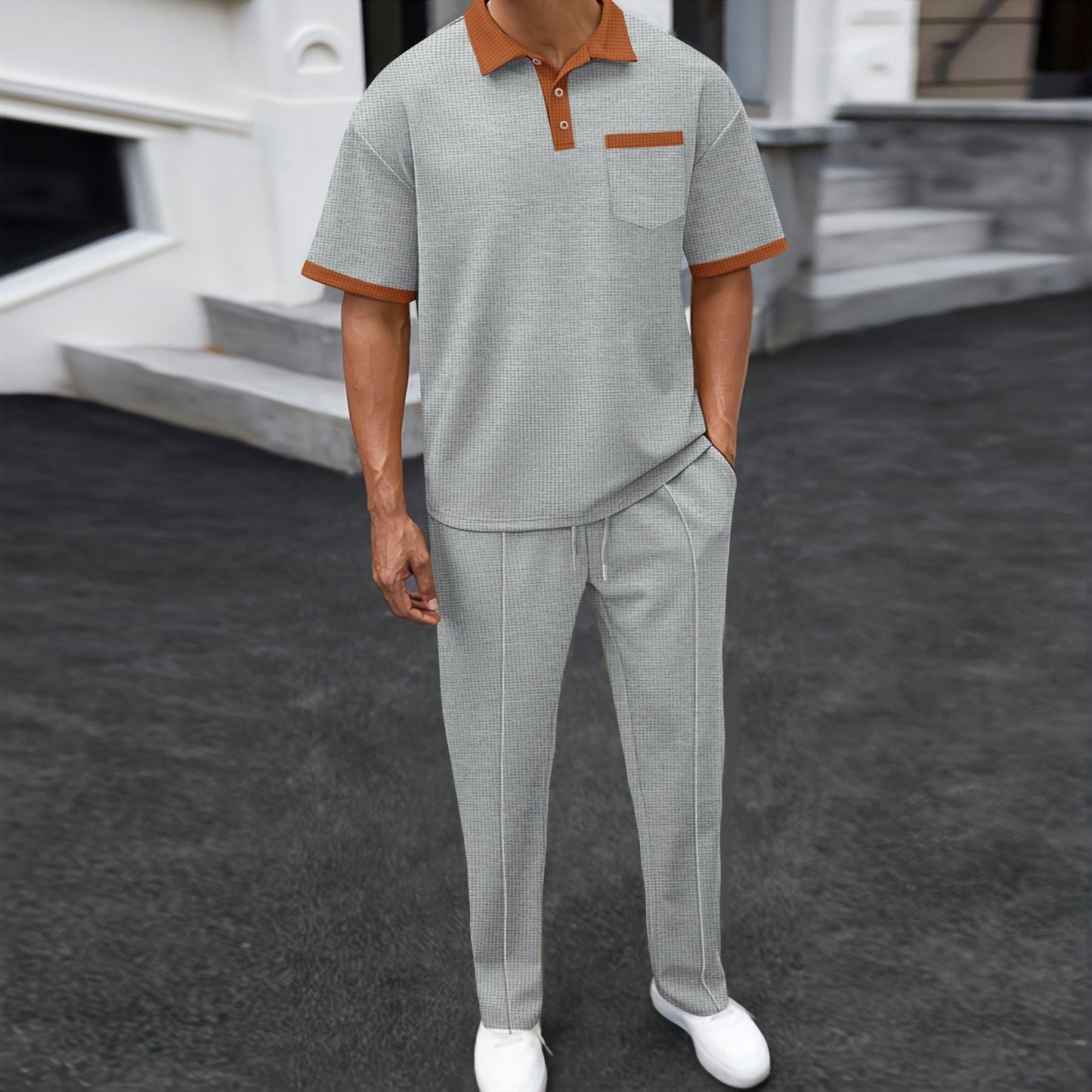 Casual Short Sleeve Two-Piece Set