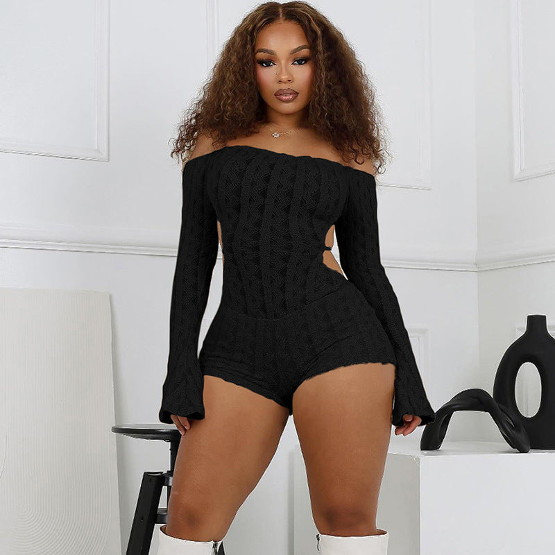 Long Sleeve High Waist Slim Fit Jumpsuit