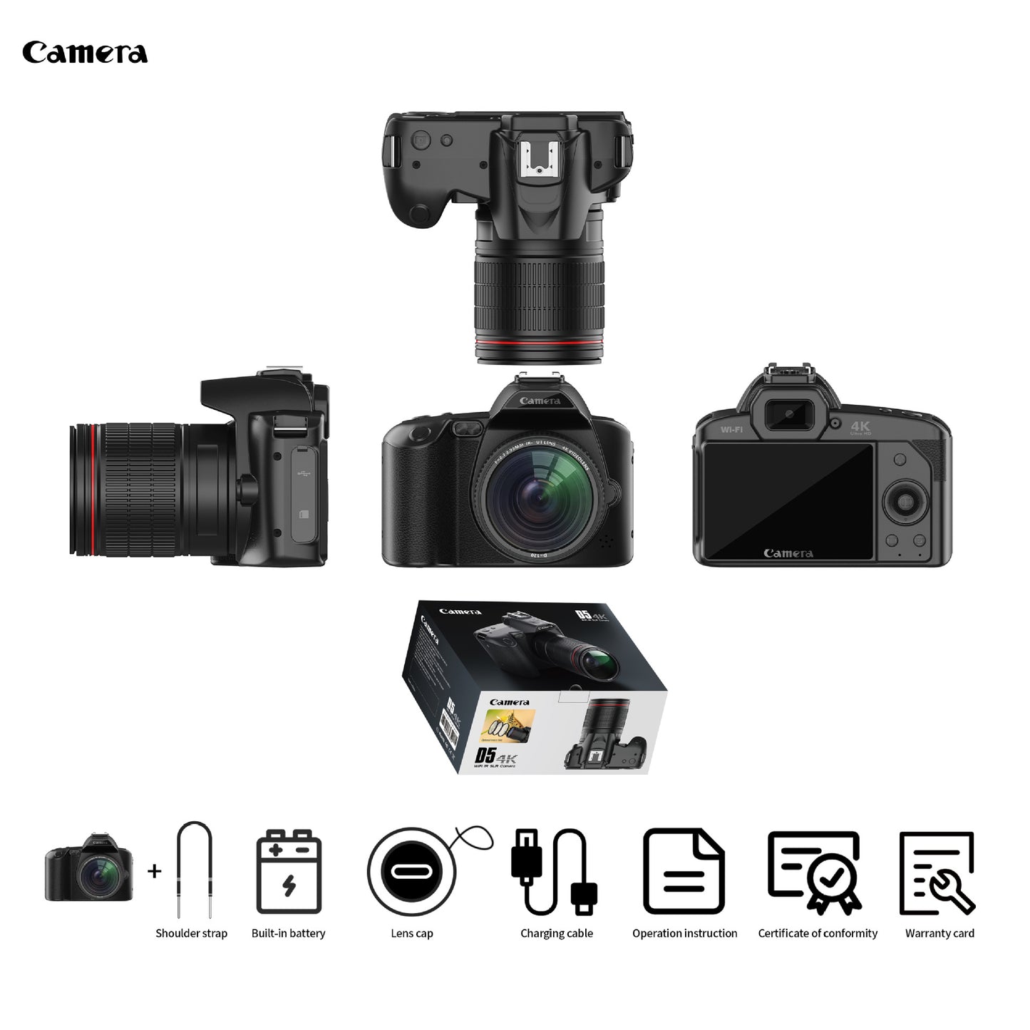 Camera 4K Dual Lens Night Vision