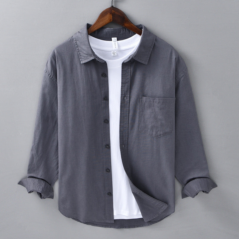 Men's Linen Long Sleeve Casual Shirt