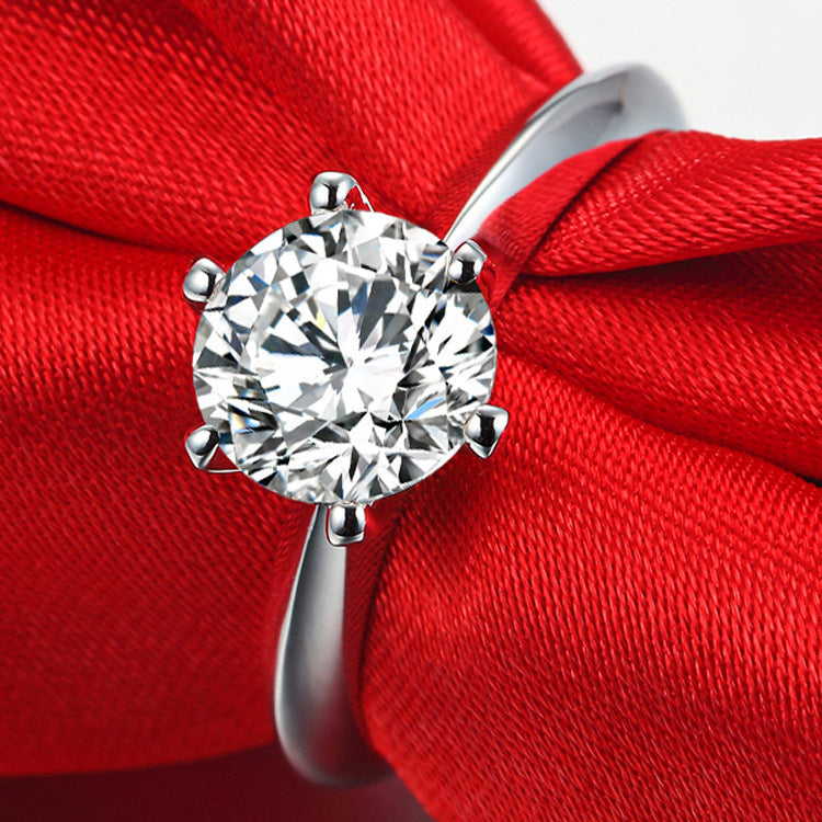 Morganite simple six-prong wedding ring