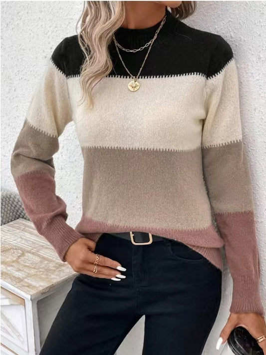 Contrast color sweater
