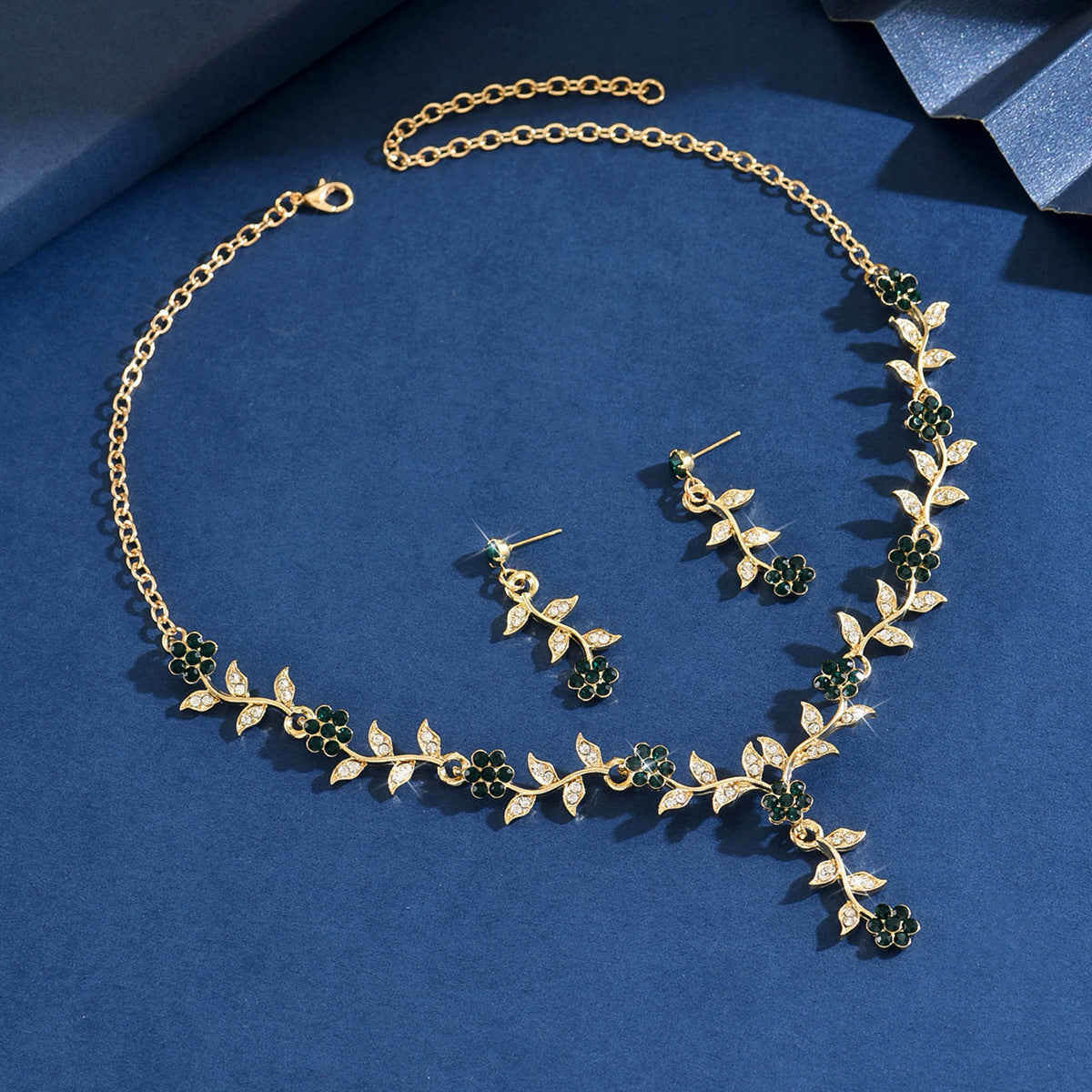 Alloy Rhinestone Wedding Necklace Earrings