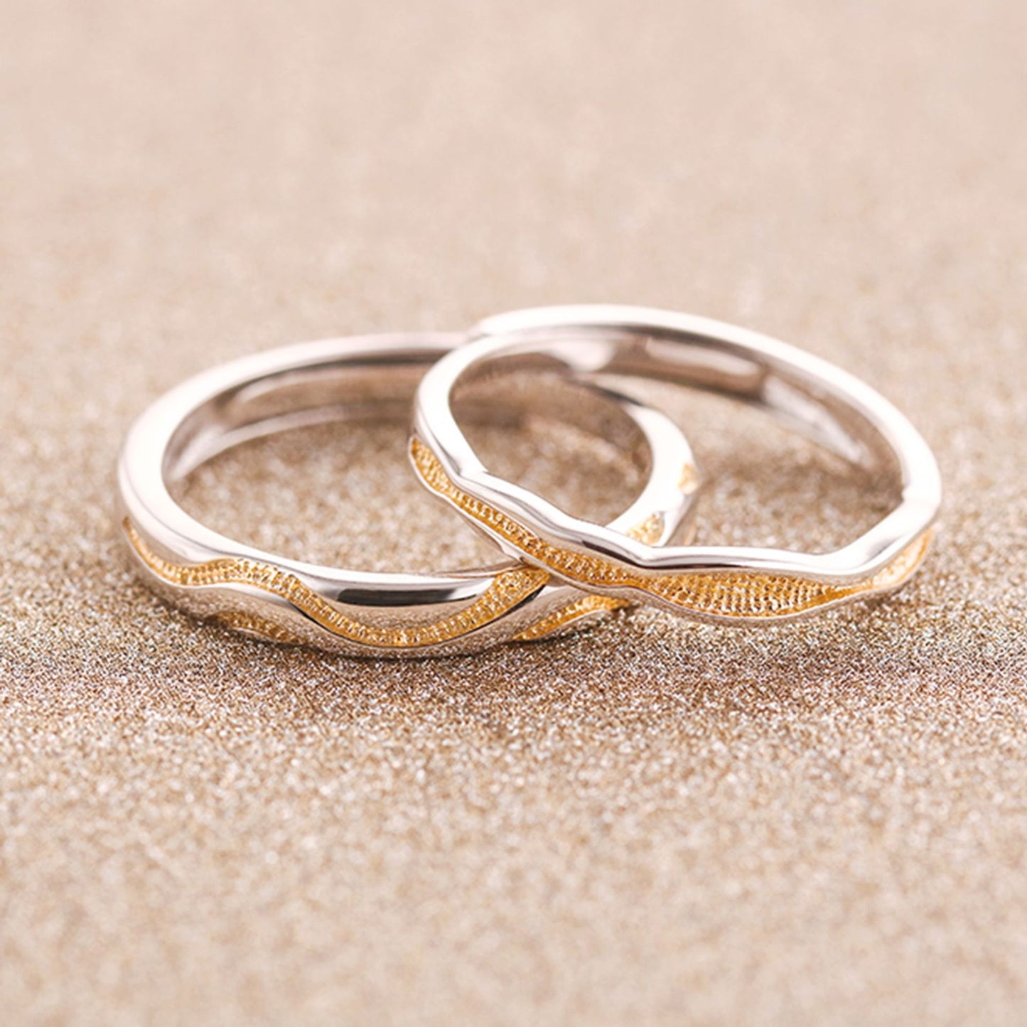 Silver Adjustable Couple Rings