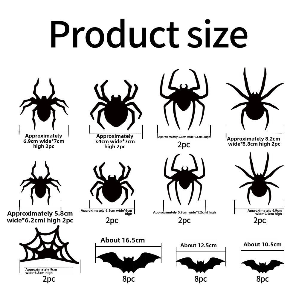 Halloween 3D Spider Bat LED Flashing Wall Stickers Decoration