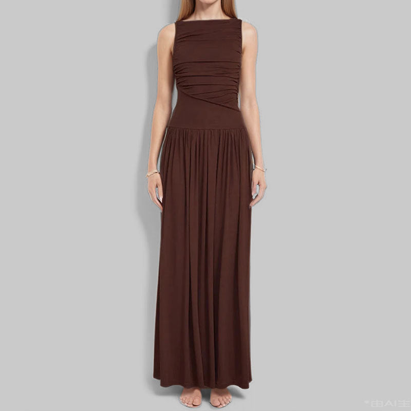 Sleeveless High-Waisted Long Dress
