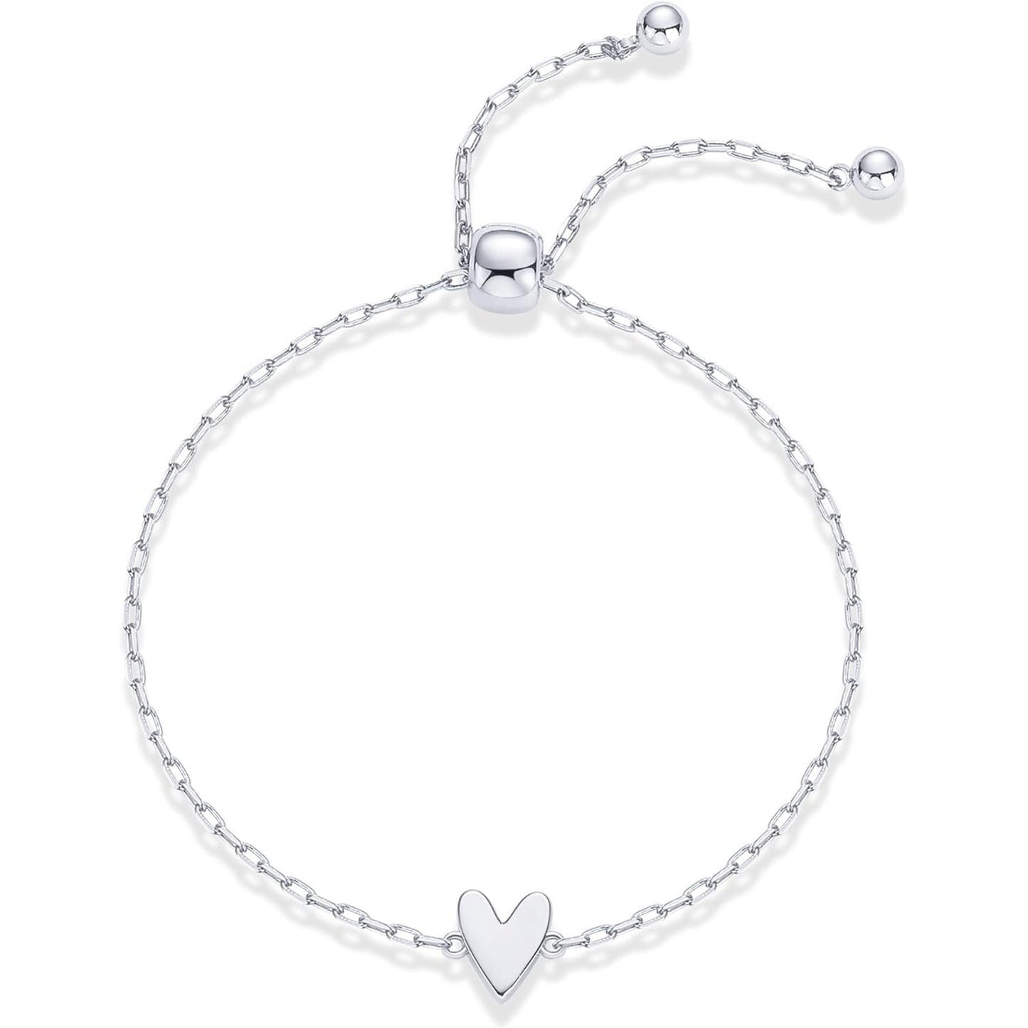 Adjustable Heart-shaped Hollow Stainless Steel Bracelet