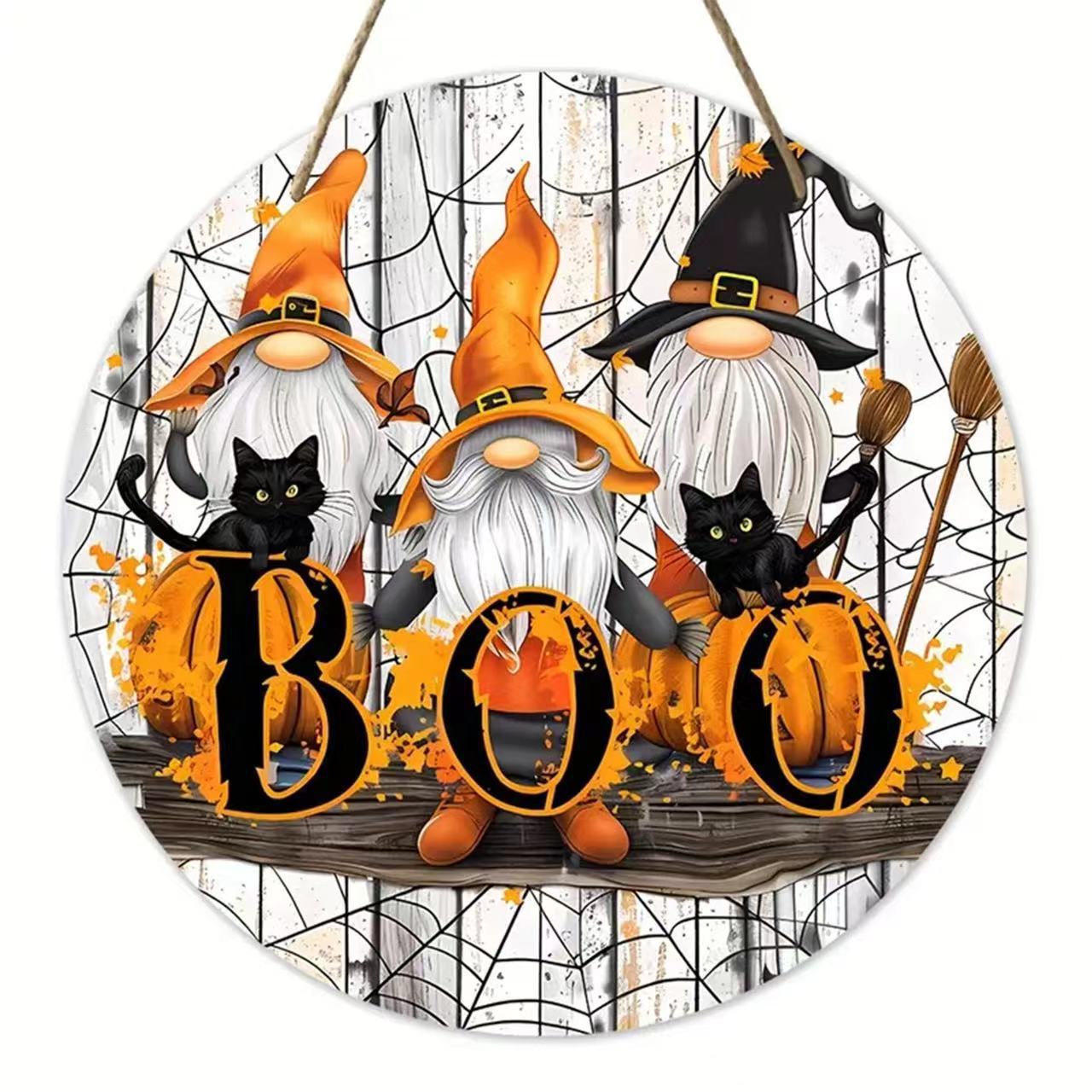 Halloween Stand Wooden Craft House Number Hanging Decoration