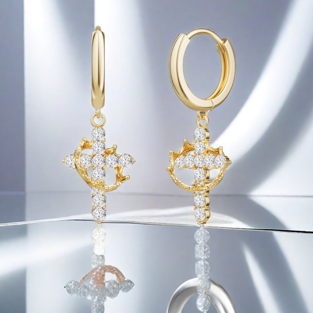 Fashionable Luxury Fully Paved Zircon Earrings