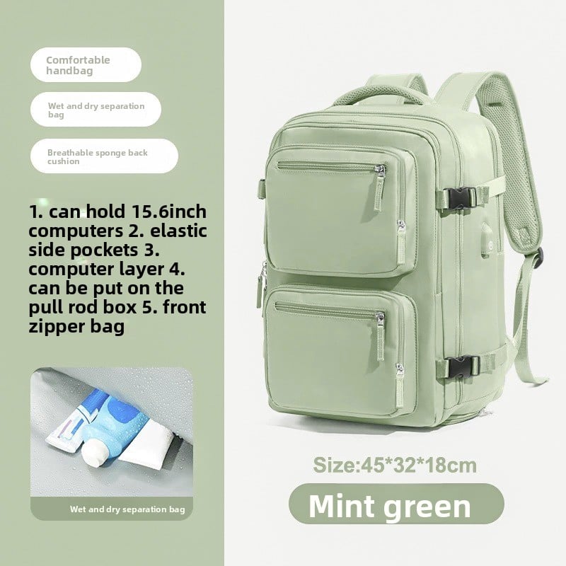 Simple backpacks for men and women, large-capacity business computer bags, multi-functional travel luggage and schoolbags