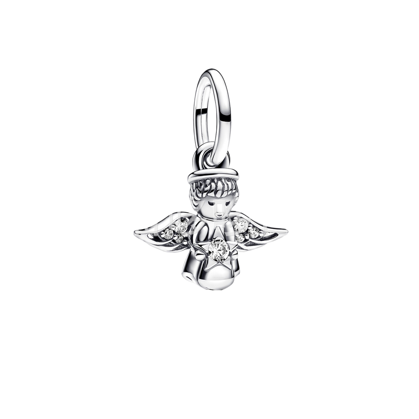 Fashion Heart Shape Silver Plated Pendant with Diamond