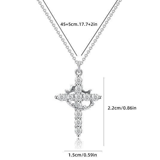 Crown Cross Pendant Necklace