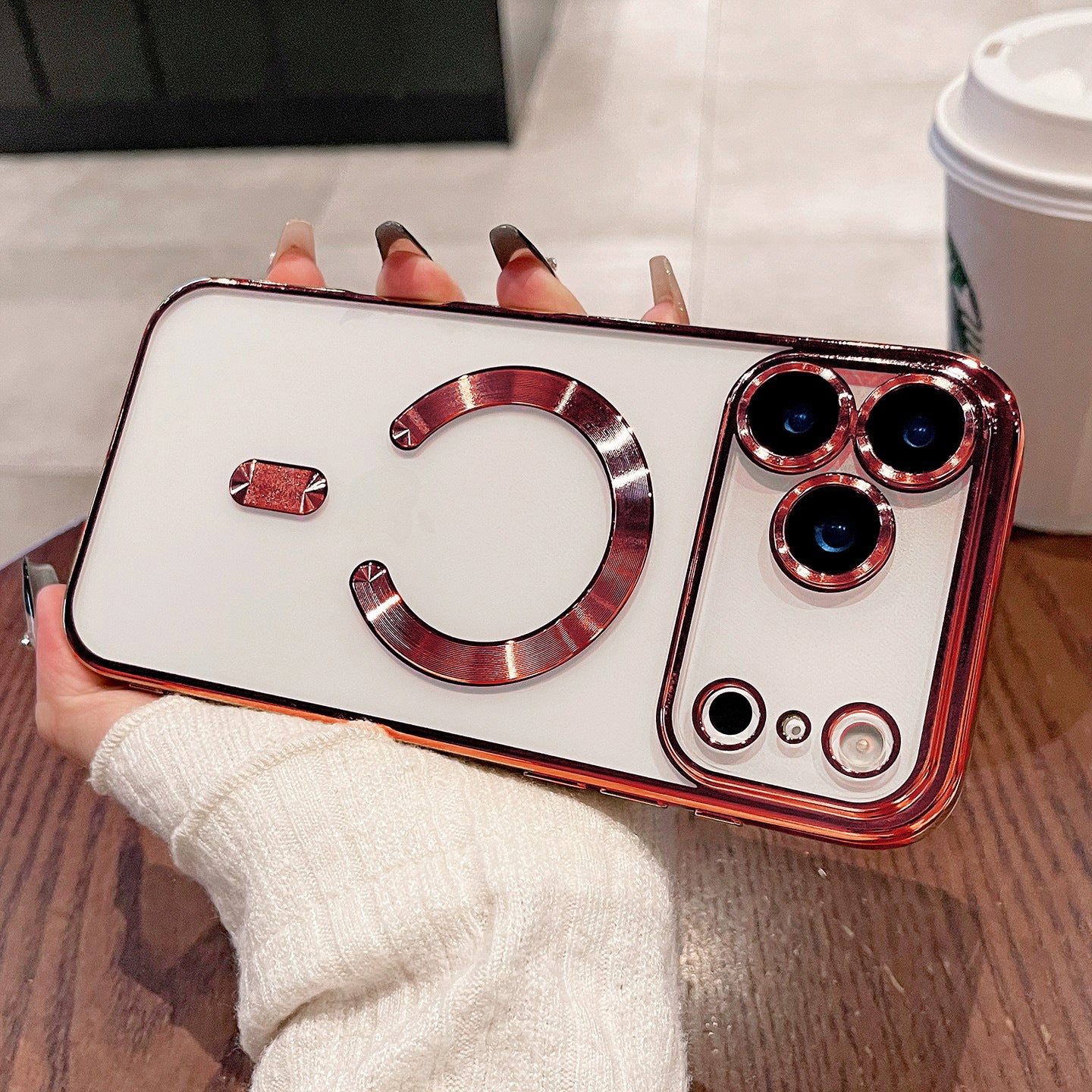 Electroplated transparent phone case