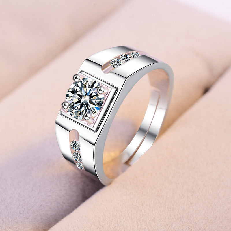 Morganite simple six-prong wedding ring
