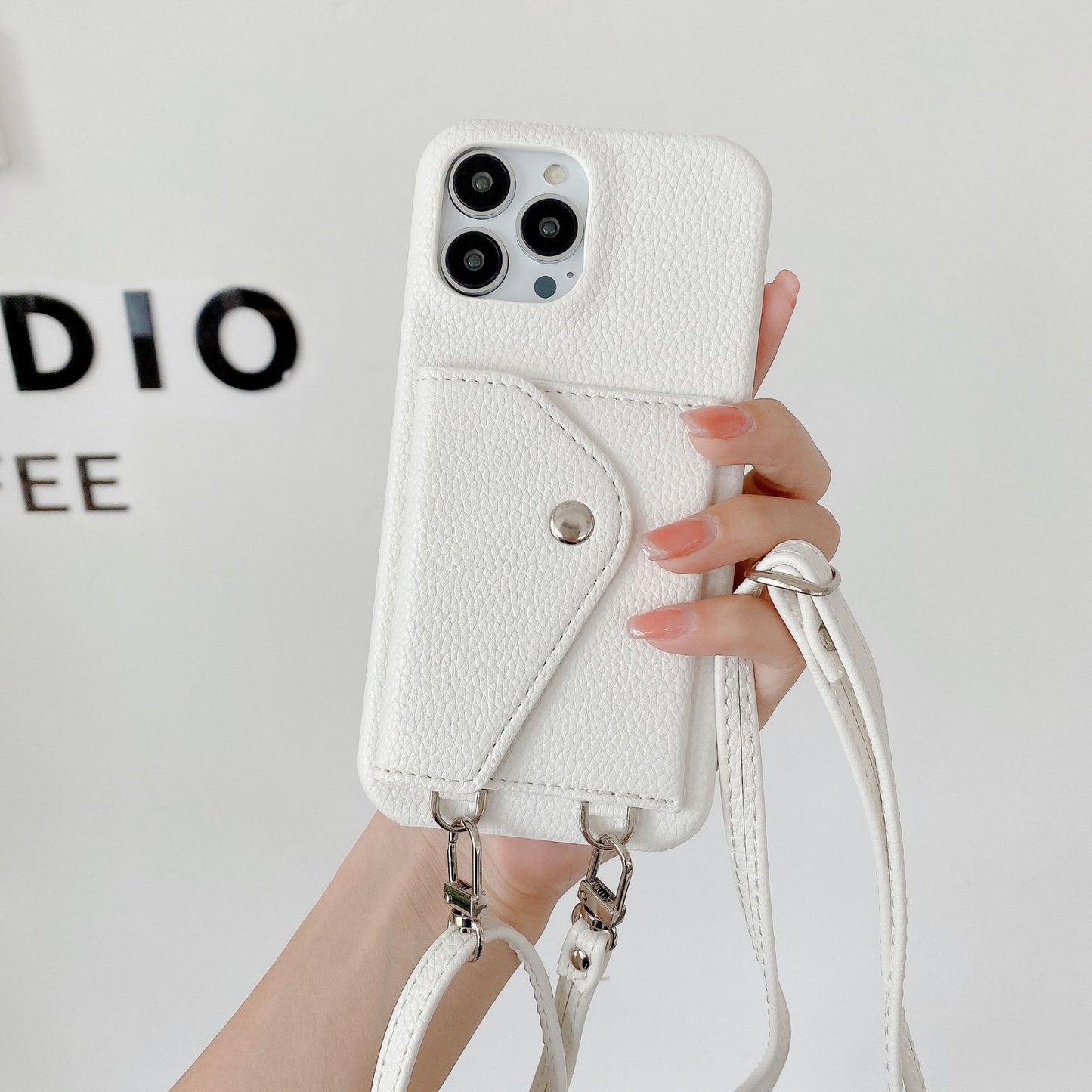 Litchi - grain Card - holder Phone Case