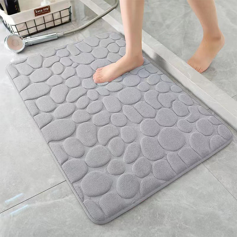 Coral Velvet Absorbent Bathroom Floor Mat Non-Slip Memory Foam Door Mat